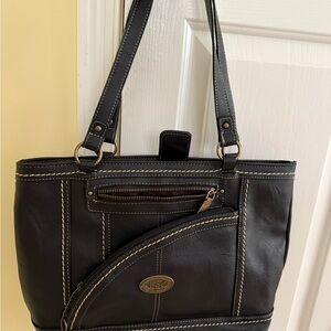 BOC Black Bag with Structured Design and Metal Hardware